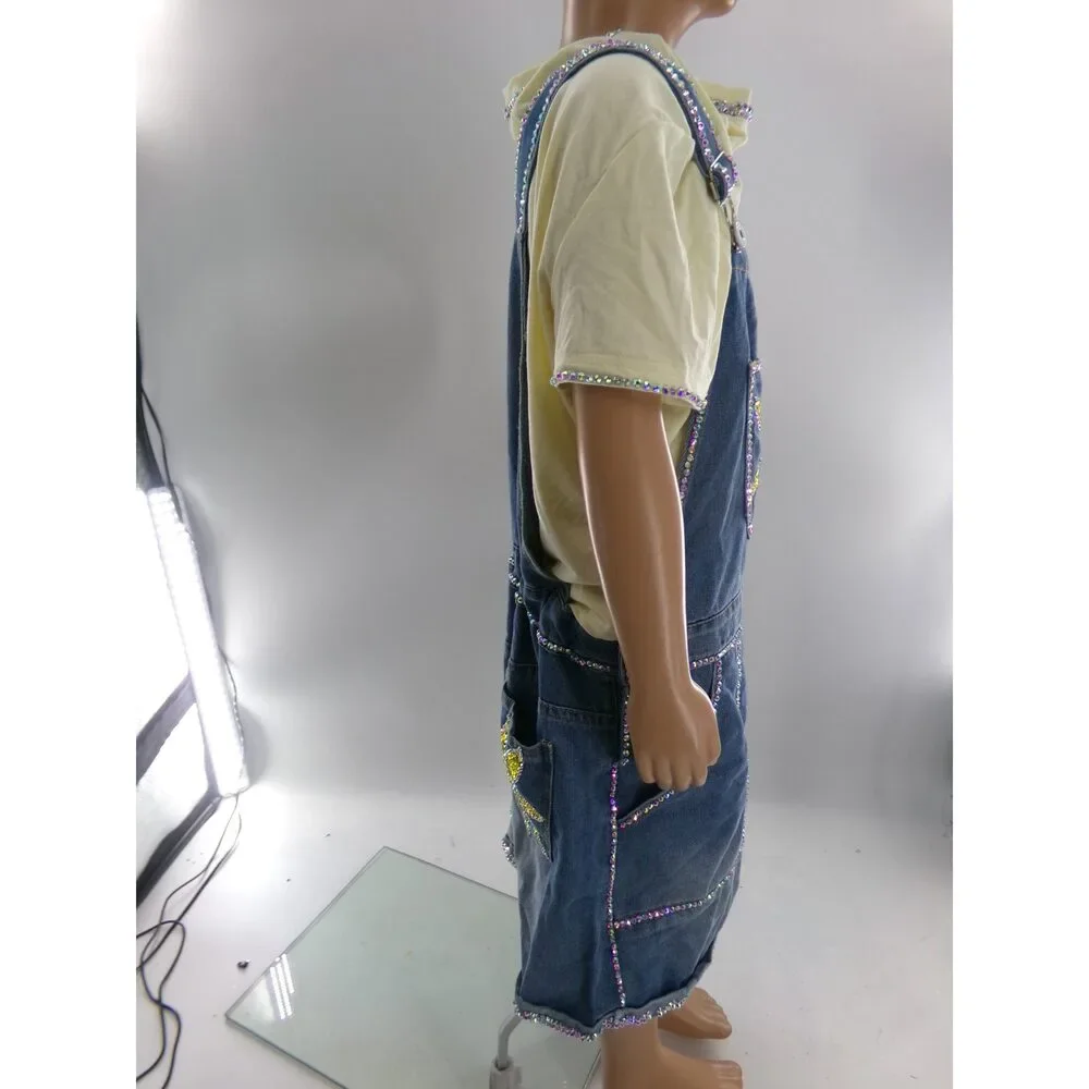 Pre-Owned Dance Costume Large Child Denim Overalls Jazz Tap Clogging Musical Th